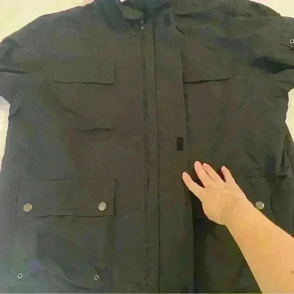 Lands End Mens Jacket Windbreaker XXL 50-52 Black - Picture 8 of 11